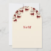 Frühlingsblüten in Rosa und Roter Blume Einladung (Rückseite)