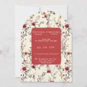 Frühlingsblüten in Rosa und Roter Blume Einladung (Vorderseite)