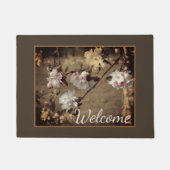 Frühlingsblüten in Sepia teilweise Farbe Willkomme Fußmatte (Vorderseite)