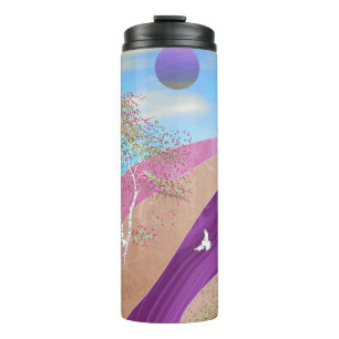 Frühlingsblüten Landschaft Thermosbecher