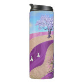 Frühlingsblüten Landschaft Thermosbecher (Nach rechts gedreht)