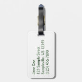 Frühlingsblüten mit doppeltem Rot und weißem Azale Gepäckanhänger (Rückseite vertikal)