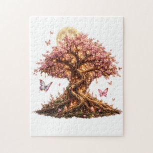 Frühlingsblüten-Mondbaum-Puzzle Puzzle