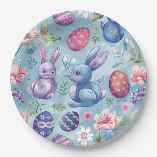 Frühlingsblüten Ostern 5 Pappteller (Vorderseite)