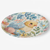 Frühlingsblüten Ostern 7 Pappteller (Schrägansicht)