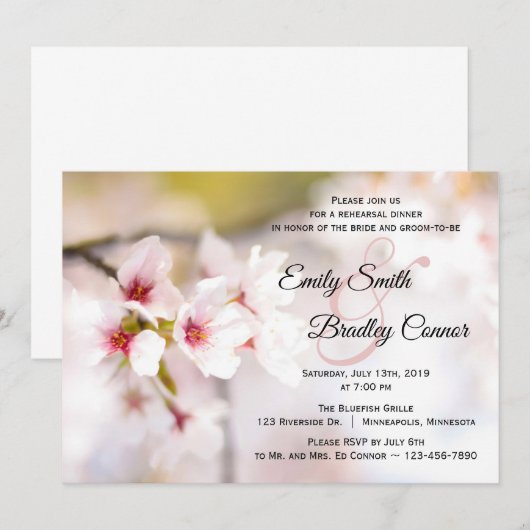 Frühlingsblüten | Probe mit Flora Einladung (Vorne/Hinten)