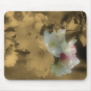 Frühlingsblüten-Sepia-Blumen-Mauspad Mousepad