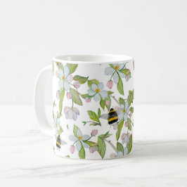 Frühlingsblüten und Hummeln Kaffeetasse