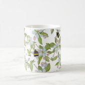 Frühlingsblüten und Hummeln Kaffeetasse (Mittel)
