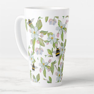 Frühlingsblüten und Hummeln Milchtasse