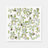 Frühlingsblüten und Hummeln Serviette (Vorderseite)