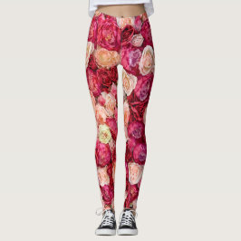 Frühlingsblüten voller weißer und rosafarbener Peo Leggings
