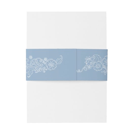 Frühlingsblüten Weinschmetterlinge Blaue Trauung Einladungsbanderole (Rückseitenbeispiel)