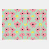 Frühlingsblüten-Wrap-Papier Farbiges Blumenmuster Geschenkpapier Set (Vorderseite 3)