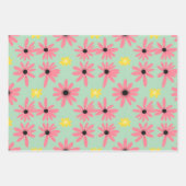 Frühlingsblüten-Wrap-Papier Farbiges Blumenmuster Geschenkpapier Set (Vorderseite 2)