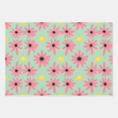 Frühlingsblüten-Wrap-Papier Farbiges Blumenmuster Geschenkpapier Set (Vorderseite)
