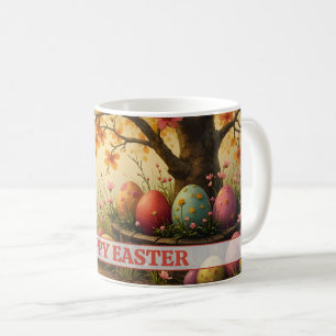 Frühlingsblüten-Zauber mit Oster-Ei-Pracht Kaffeetasse