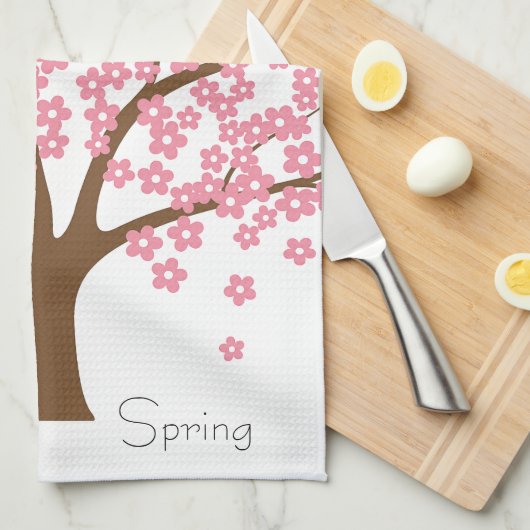 Frühlingsblütenbaum Geschirrtuch (Viertel Falte)