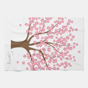 Frühlingsblütenbaum Geschirrtuch