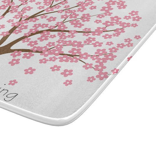 Frühlingsblütenbaum Schneidebrett (Ecke)