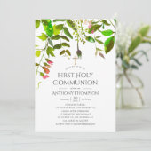Frühlingsblütenblätter Erste Heilige Kommune Einladung (Stehend Vorderseite)