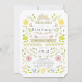 Frühlingsblütenblütendusche Pink Girl Babydusche Einladung (Vorderseite)