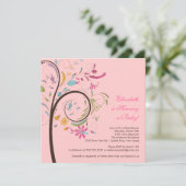 Frühlingsblütendusche Einladung (Stehend Vorderseite)