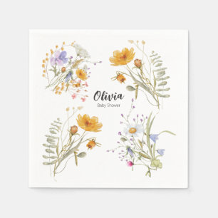 Frühlingsblütendusche Napkin Wildblume Serviette
