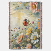 Frühlingsblütenfarbe Ladybug Decke (Vorderseite Vertikal)