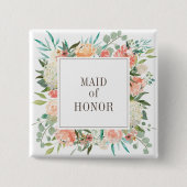 Frühlingsblütenfarbe Trauzeugin Button (Vorderseite)