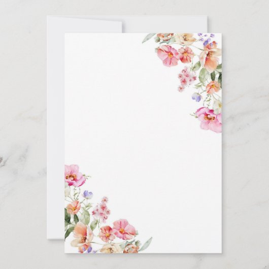 Frühlingsblütenhochzeit Einladung (Rückseite)