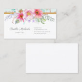 Frühlingsblütenpink und blass Türkis Visitenkarte (Vorne/Hinten)