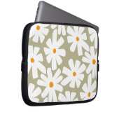 Frühlingsblütenretro-Muster Salbei grün Laptopschutzhülle (Vorne Rechts)