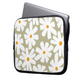 Frühlingsblütenretro-Muster Salbei grün Laptopschutzhülle (Vorderseite Links)
