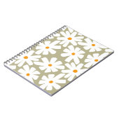 Frühlingsblütenretro-Muster Salbei grün Notizblock (Linke Seite)