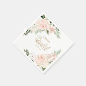 Frühlingsblütenrot Rosa Farbton Grün Brautparty Serviette (Ecke)