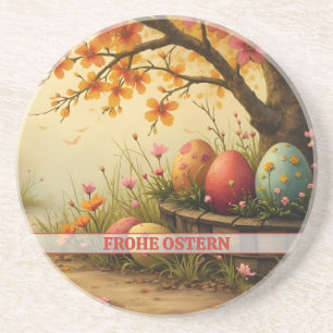 Frühlingsblütenzauber mit Ostereierpracht Getränkeuntersetzer