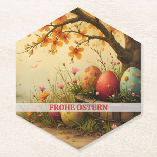 Frühlingsblütenzauber mit Ostereierpracht Untersetzer