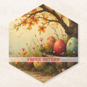 Frühlingsblütenzauber mit Ostereierpracht Untersetzer