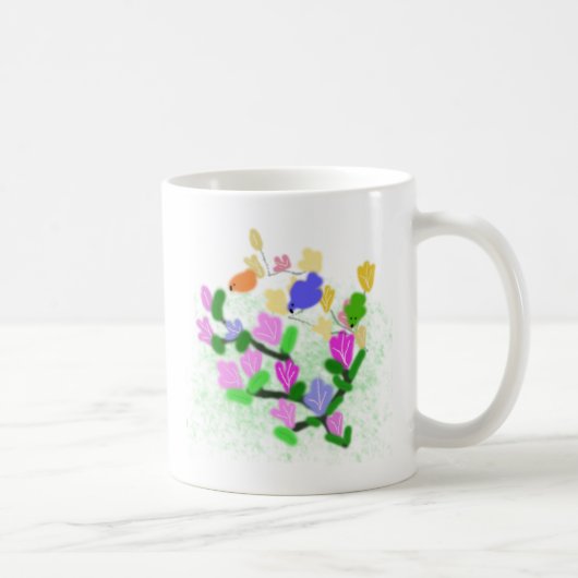Frühlingsblütenzweig mit Vögeln Kaffeetasse (Rechts)