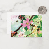 Frühlingsblüter Obstbaum mit Bienen Mitteilungskarte (Vorderseite/Rückseite Beispiel)
