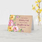 Frühlingsblüter-Tochter im Gesetz Geburtstagkarte Karte (Gelbe Blume)