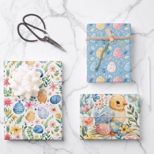 Frühlingsblütester 3 geschenkpapier set (Vorderseite)