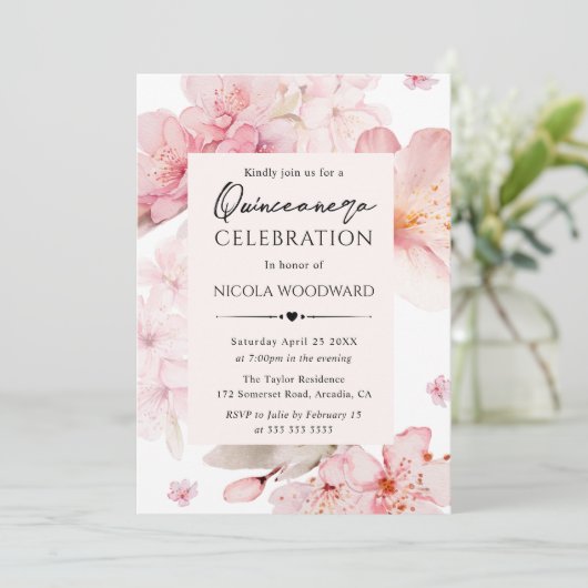 Frühlingsbrasse im Wasser Quinceanera Einladung (Stehend Vorderseite)