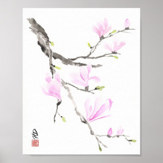 Frühlingsbrise Magnolie Poster