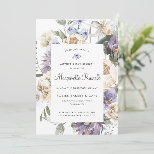 Frühlingsbrunch der Blumenmutter Einladung (Stehend Vorderseite)