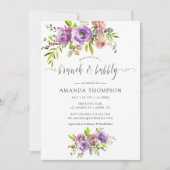 Frühlingsbrunch mit floraler Farbe und Bubbly Einladung (Vorderseite)