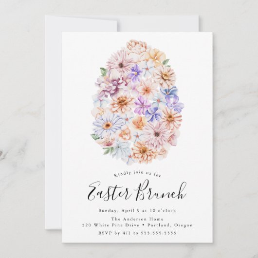 Frühlingsbrunch Ostereier Osterbrunch Einladung (Vorderseite)