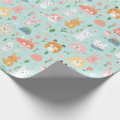 Frühlingsbuddies - Tierisches Muster Geschenkpapier (Ecke)