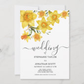 Frühlingsbukett goldene Daffodils Blume Hochzeit Einladung (Vorderseite)